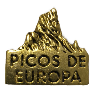 Imagen pin metal picos de Europa dorado